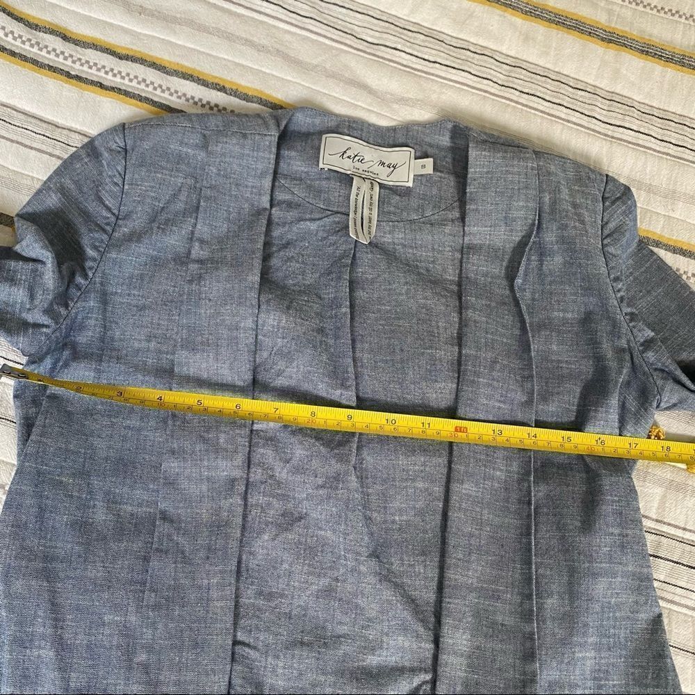 Katie May by Revolve chambray flounce sleeve open blazer Jacket small - Picture 4 of 6